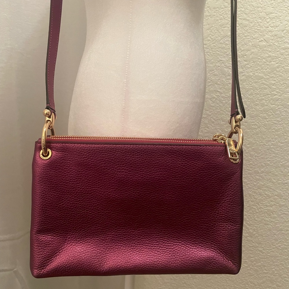 Coach Crossbody Bag in Burgundy with Gold Hardware - Picture 13 of 13